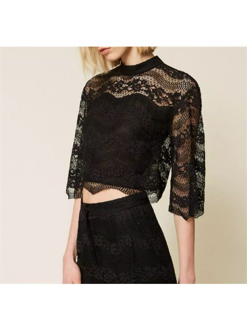MACRAME' LACE BLOUSE TWIN SET | 261TP290000006 NERO